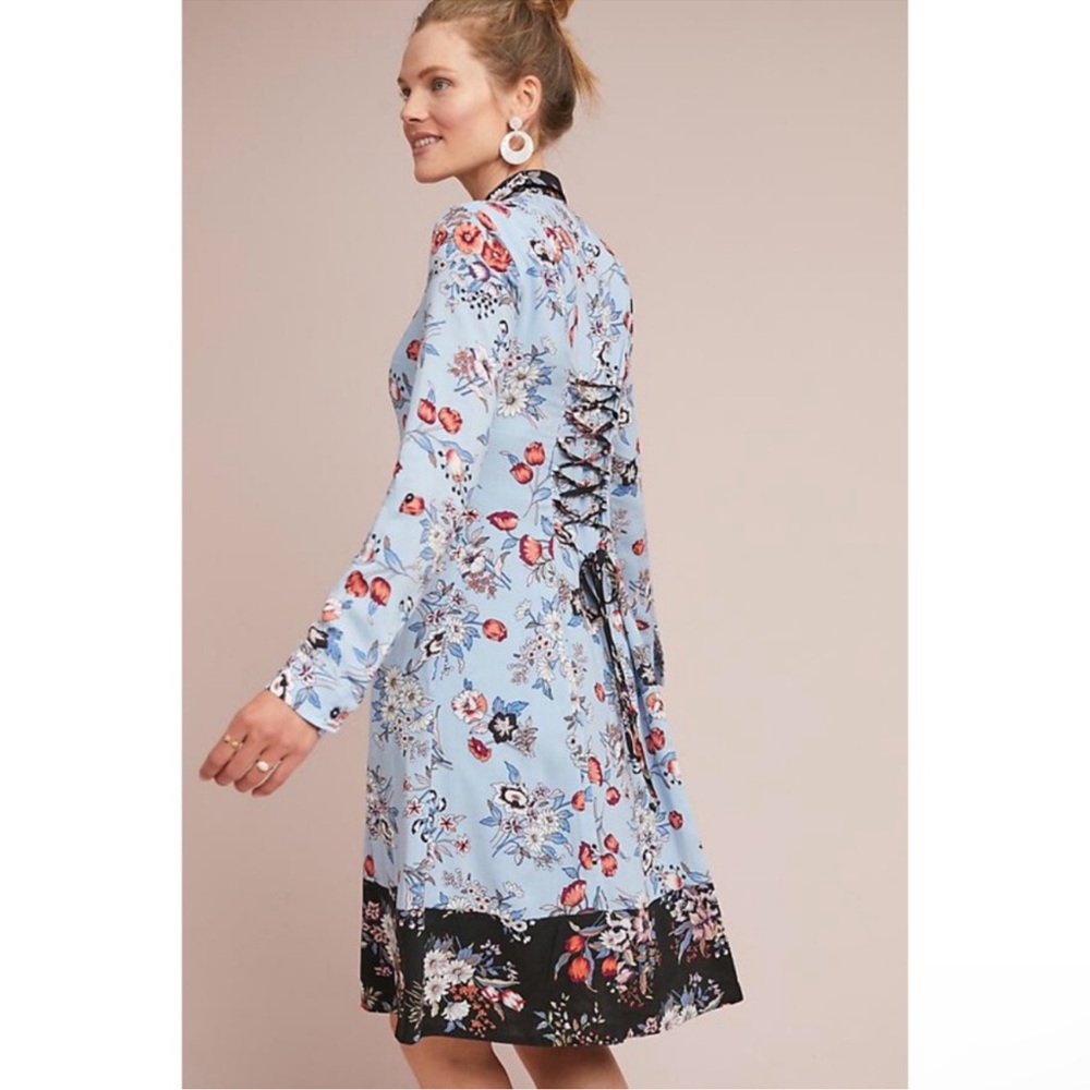 Anthropologie Maeve Leyster Floral Shirtdress